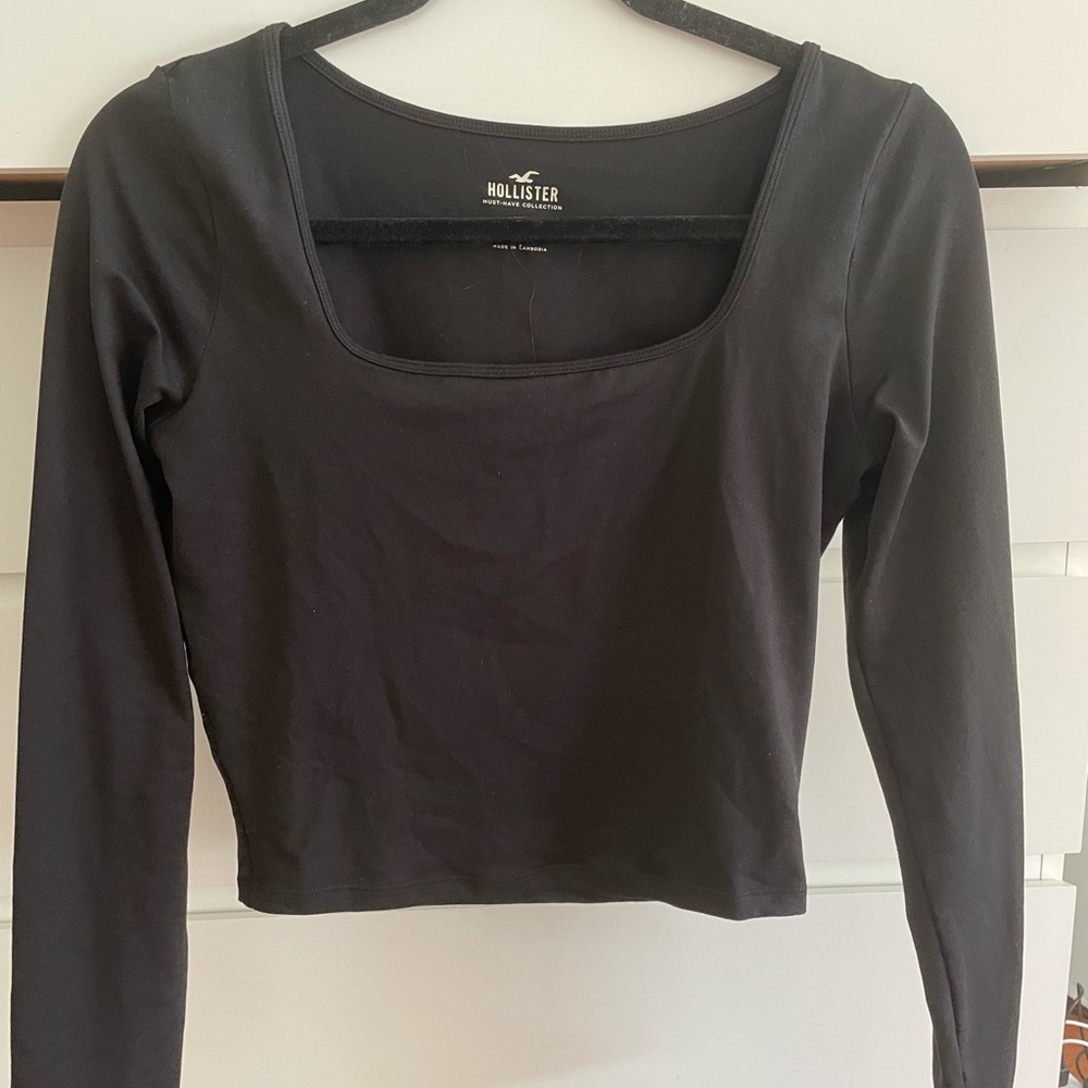 Hollister Women's Black Square Neck Bodysuit